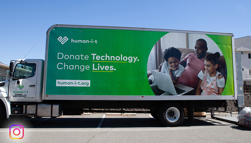 Human-I-T truck with free laptops