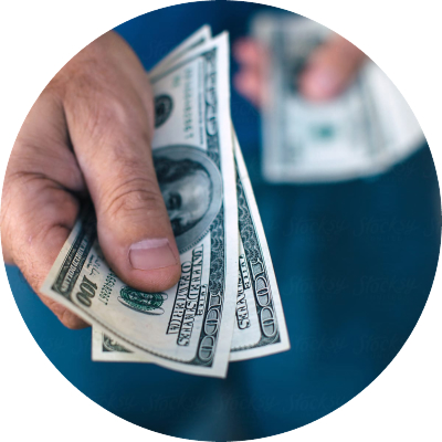 A person uses their phone to pay on a point-of-sale device.