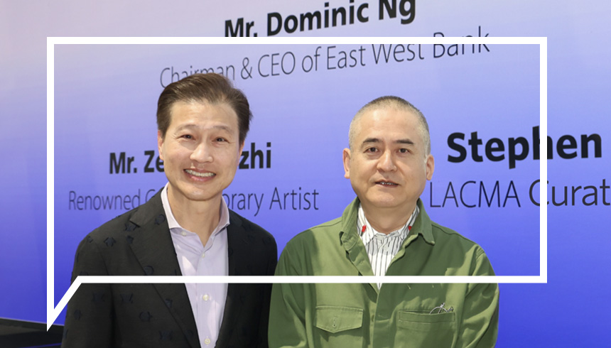 Dominic Ng and Zeng Fanzhi in Hong Kong ahead of Art Basel, 2025. Photo by East West Bank.