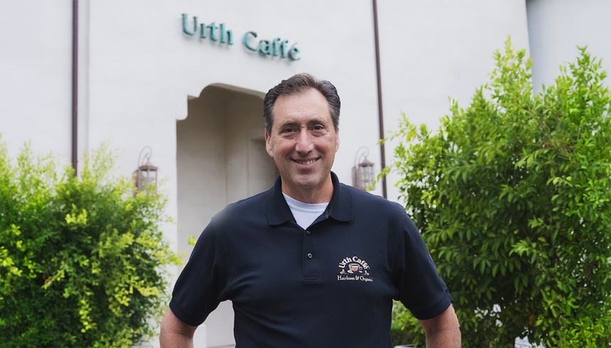 Shallom Berkman at the Urth Caffé Pasadena location. Photo East West Bank.
