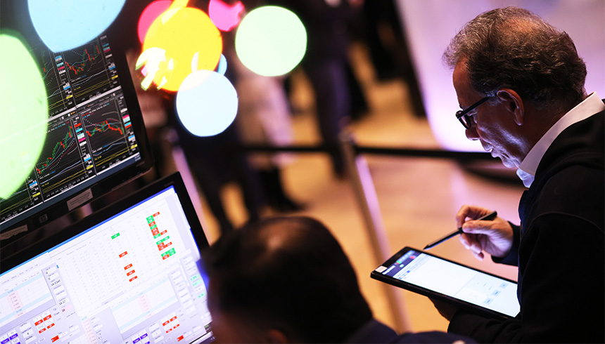 Traders work on the floor of the New York Stock Exchange during morning trading on December 01, 2023 in New York City. Stocks opened lower a day after the S & P and Dow Jones closed on their best day of the year with the Dow Jones rising 1.5%, or more than 500 points, a new closing high for 2023. (Photo by Michael M. Santiago/Getty Images)