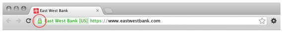 Security indicator shown in address bar