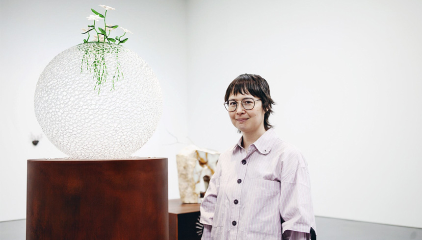 Kelly Akashi at Lisson Gallery, 2025. Photo by East West Bank.