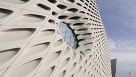 Exterior of the Broad Museum in Los Angeles
