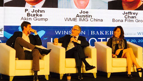 Bennett Pozil (center), executive vice president and head of corporate banking at East West Bank