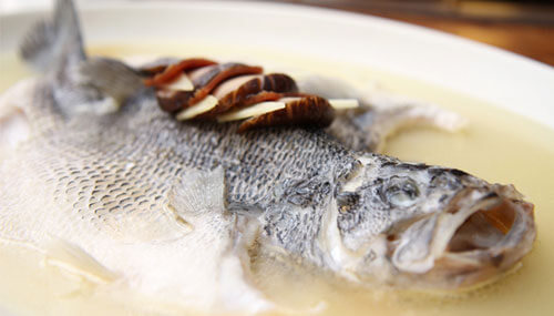 New Year’s steamed bass with aged wine from Yun Jin
