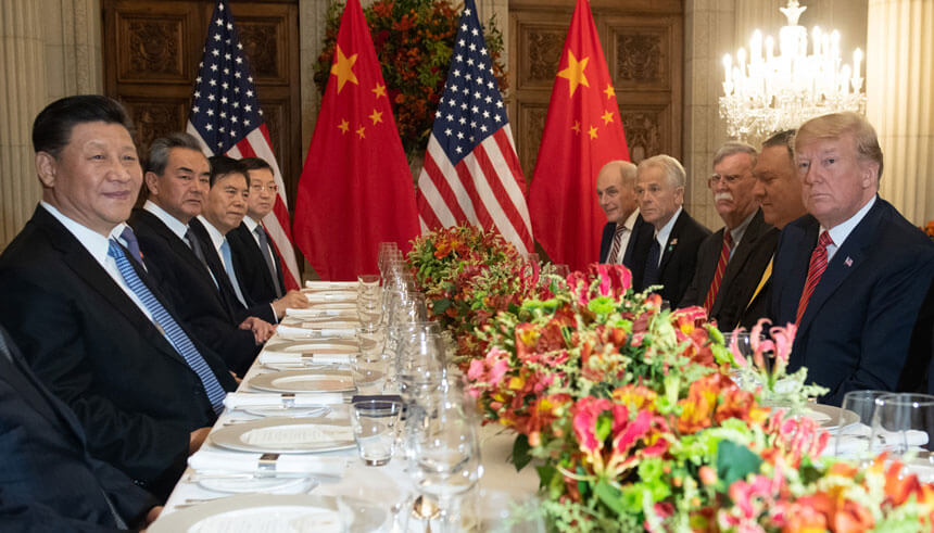 美国总统特朗普（又译川普）与中国国家主席习近平在二十国集团峰会上