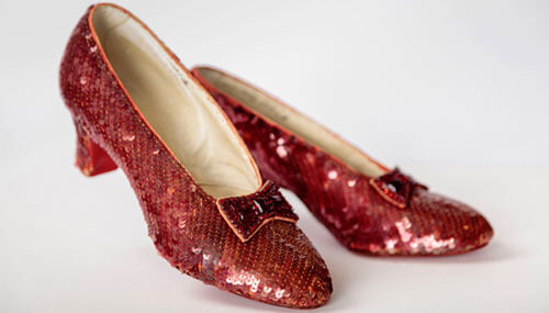 Screen-use pair of the Ruby Slippers from the Wizard of Oz