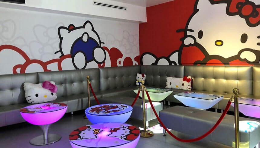 Inside Hello Kitty-themed Energy Bistro & Karaoke in Southern California