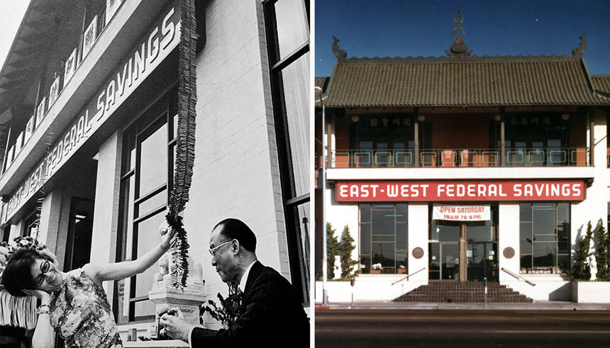The original founders of East West Federal Savings at the opening in 1973 