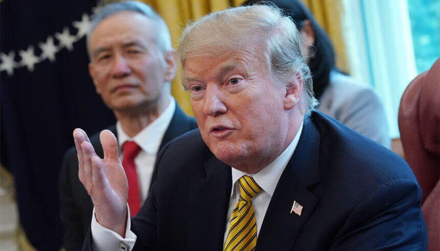 President Donald Trump and Vice Premier Liu He negotiating trade