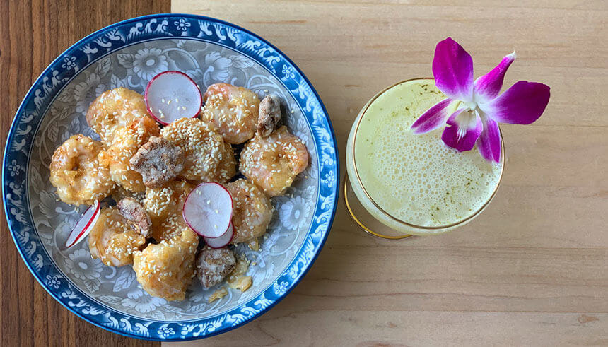 Little Fatty’s Walnut Shrimp and cocktail