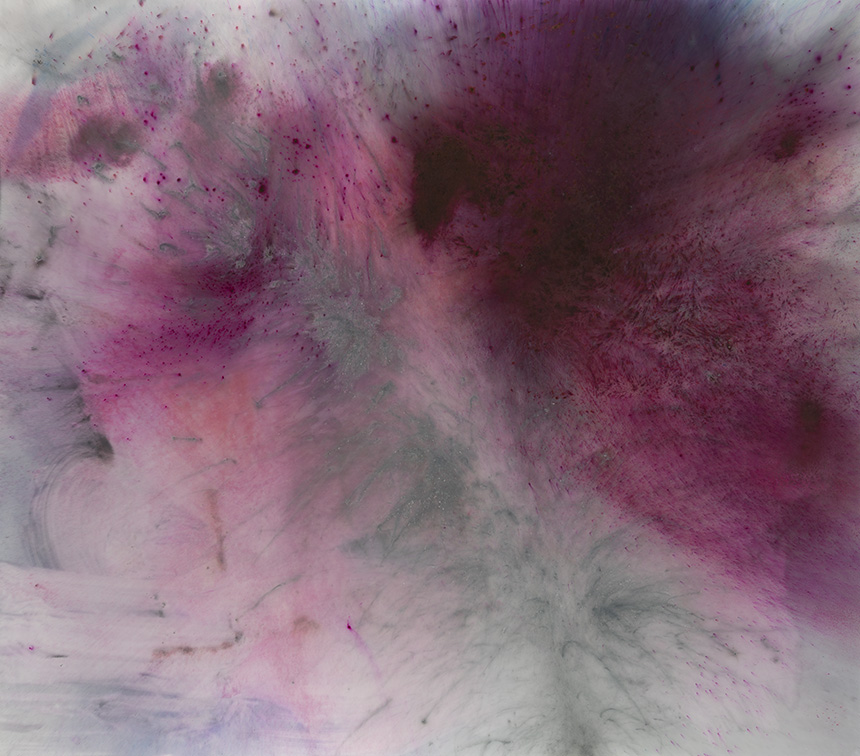 Peach Period by Cai Guo-Qiang, 2022, gunpowder painting on glass and mirror